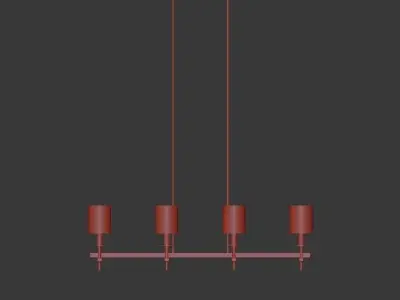 HEWITT chandelier with lamps hanging from it 3D model