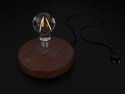 Magnetic floating desk lamp 3D model