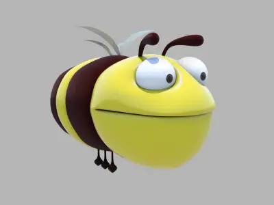Cartoon Bee 3D Model from 3ds Max Low-poly 3D model