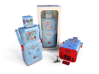Vintage robot toy 3D model