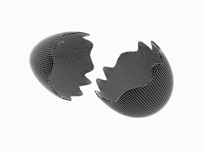 Egg Shell v1 004 Low-poly 3D model