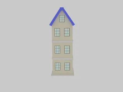 Toon House Low-poly 3D model