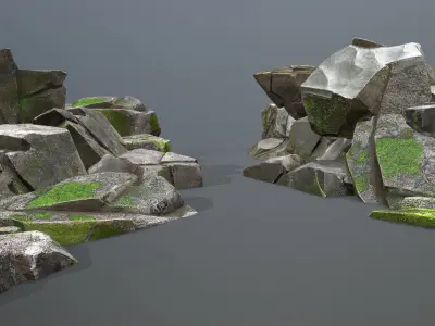 Rock Set Low-poly 3D model 45