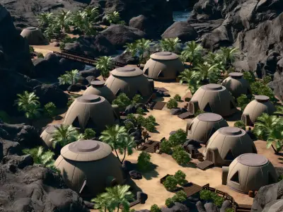 Oasis Dome Village 3D model