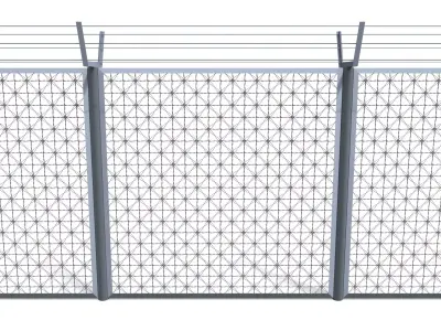 Low Poly Modular Fence 4 Low-poly 3D model