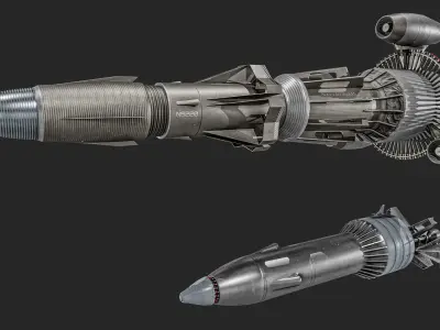 Sci-fi Missile 2 Pack Low-poly 3D model