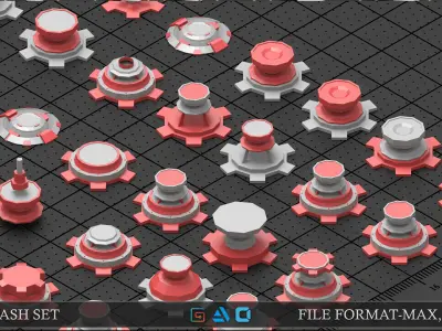  Mega mechanical kitbash vol3 Low-poly 3D model