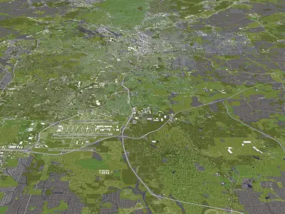 Atlanta 50x50km City Map Model 3D model
