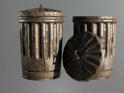 Trash can  Low-poly 3D model buy