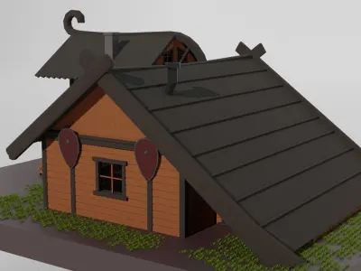 Tavern 3D model Low-poly 3D model