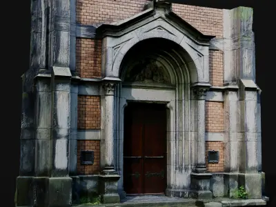 entrance ancient temple doors PBR photogrammetry Low-poly 3D model