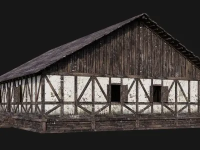 Old Medieval House Building 4K Textures GameReady 196 Low-poly 3D model