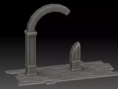 Stylized ruin 3D model