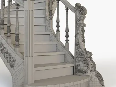Classic stairs 3D model