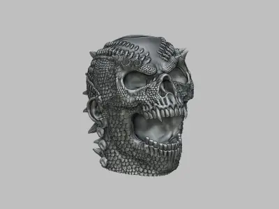 Skull dragon scream  headdphone Stand 3D print model