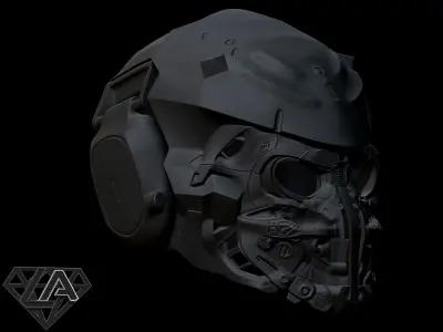 Sci-fi tactic custom helmet 3D print model