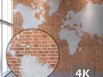 Brickwork world map 94 Texture