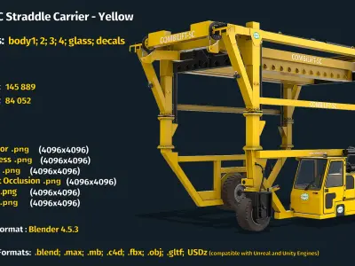  Combi-SC Straddle Carrier - Yellow 