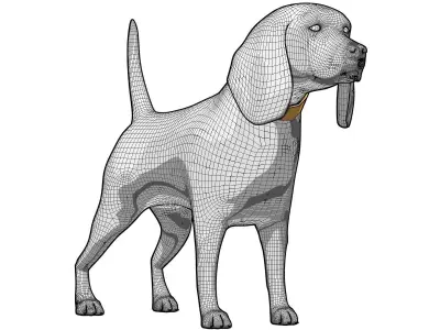 3D Dog Low poly beagle Low-poly 3D model