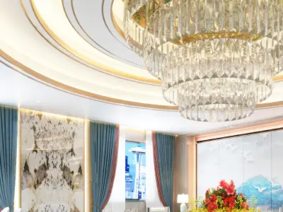 Chinese style box dining New 3D model