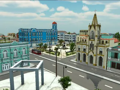 Colonial City Pack Low-poly 3D model