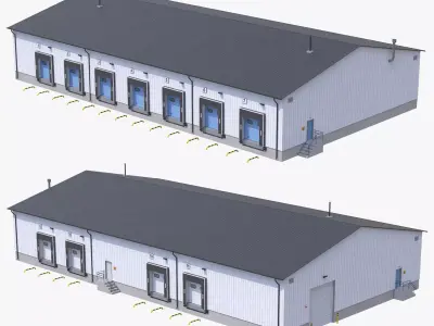 Industrial Building 8  Low-poly 3D model