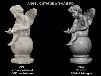 Angel Marble Statue Photogrammetry 3D Scan 42 3D model