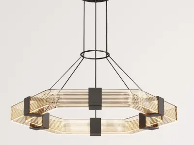chandelier rectangular pendant light Low-poly 3D model