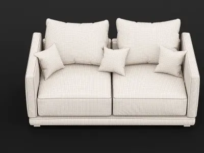 Modern fabric sofa 3D model