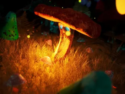 Mushroom Forest 37 Assets Low-poly 3D model