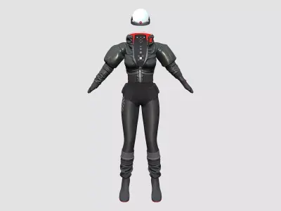 Full Sci-Fi Futuristic Wear Costume Outfit Low-poly 3D model