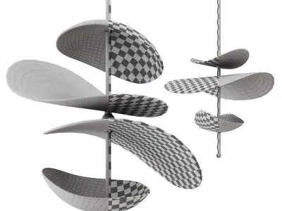 2Selene pendant chandelier by Elsa Foulon-02 - 2lights - 2mat  3D model