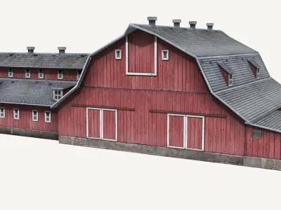 Low-Poly Farmer Barn House Low-poly 3D model