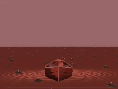 Boat and River 3D model