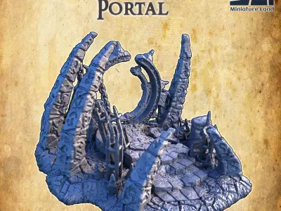 Ruined Chaos Portal Tabletop Terrain 28MM 3D print model 3D print model