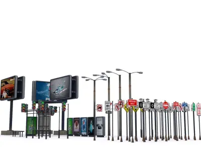 street elements 71 model Low-poly 3D model