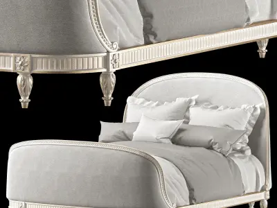 antique Louis XVI bed 3D model