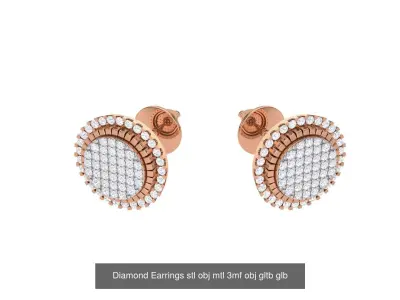 20 Diamond Earrings stl obj mtl 3mf obj gltb glb  3D Model Pack