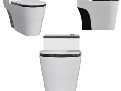 Dual-flush Elongated One-piece Toilet 3D model