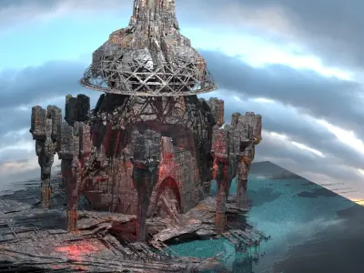 Sci Fi Spice refinery Arches 3D model