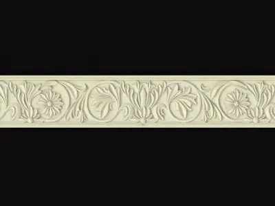 baguette decorative border with ornate design 3D model