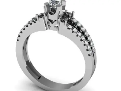 daimond ring 3D print model 31