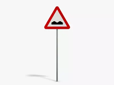 Uneven Road Sign Low-poly 3D model
