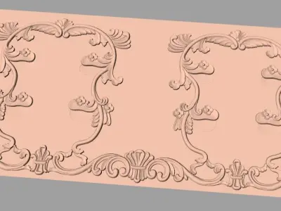 European style flower 3D relief STL Model for cnc engraving E069 3D model