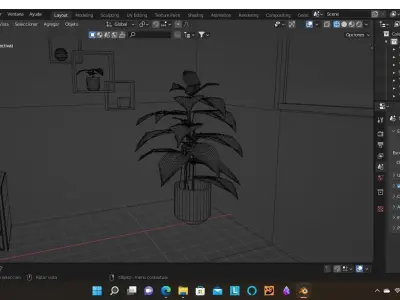 Bedroom with bed and chair 3D model
