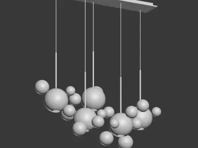 Giopato Coombes Bolle Zigzag Chandelier 24 Bubbles 3D model