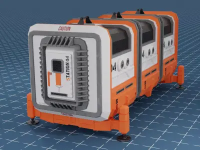 MARS SciFi Container Base Low-poly 3D model