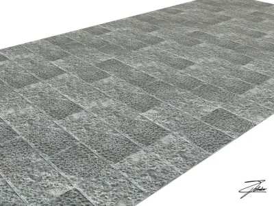 Stone paving Low-poly 3D model