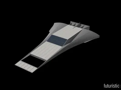 Futuristic Spacecraft Low-poly 3D model