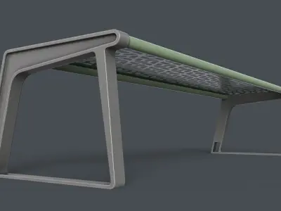 Metal Modern Bench 16 PBR Game Ready Low-poly 3D model
